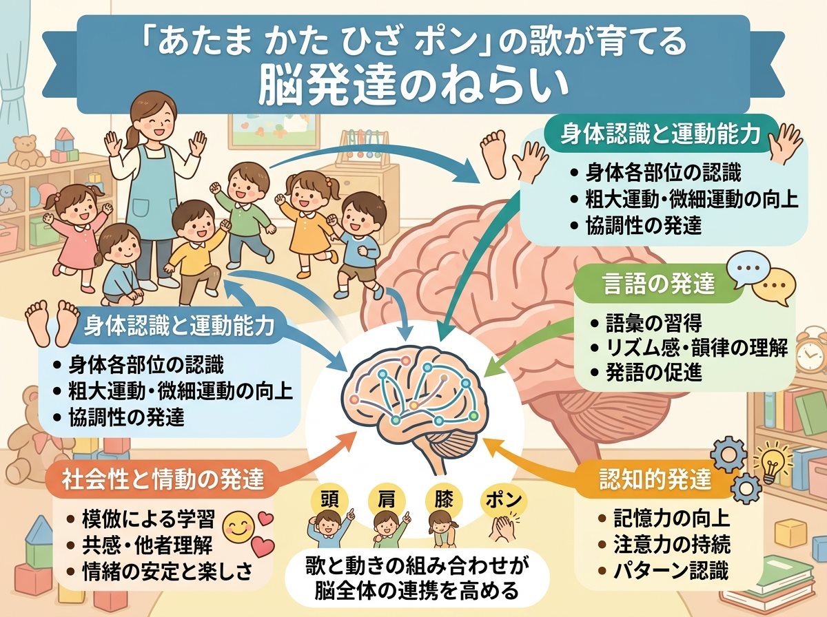 あたまかたひざポンの歌が育てる脳発達のねらい
