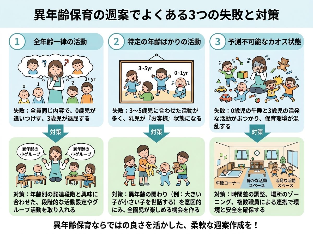 異年齢保育の週案でよくある3つの失敗と対策