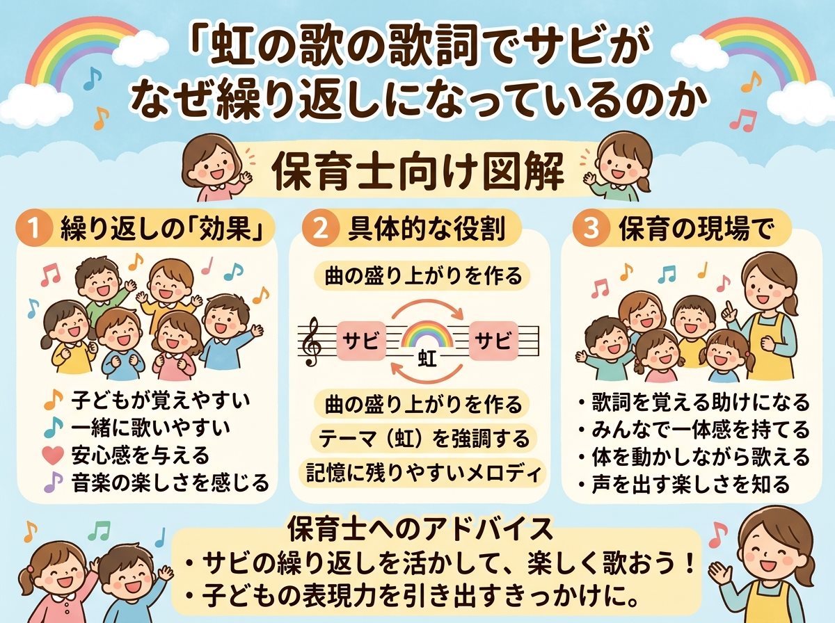 虹の歌の歌詞でサビがなぜ繰り返しになっているのか