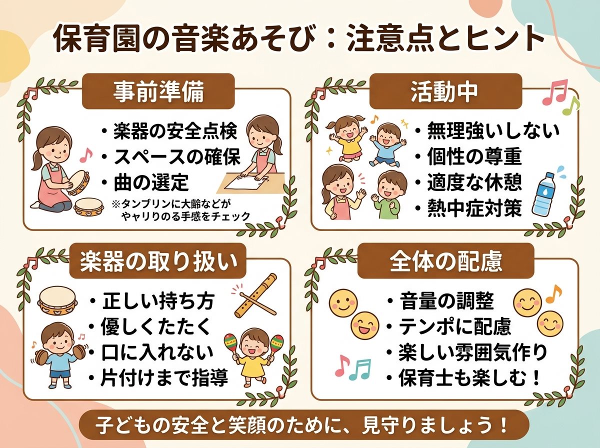音楽の時間 保育園 音楽あそび 注意点