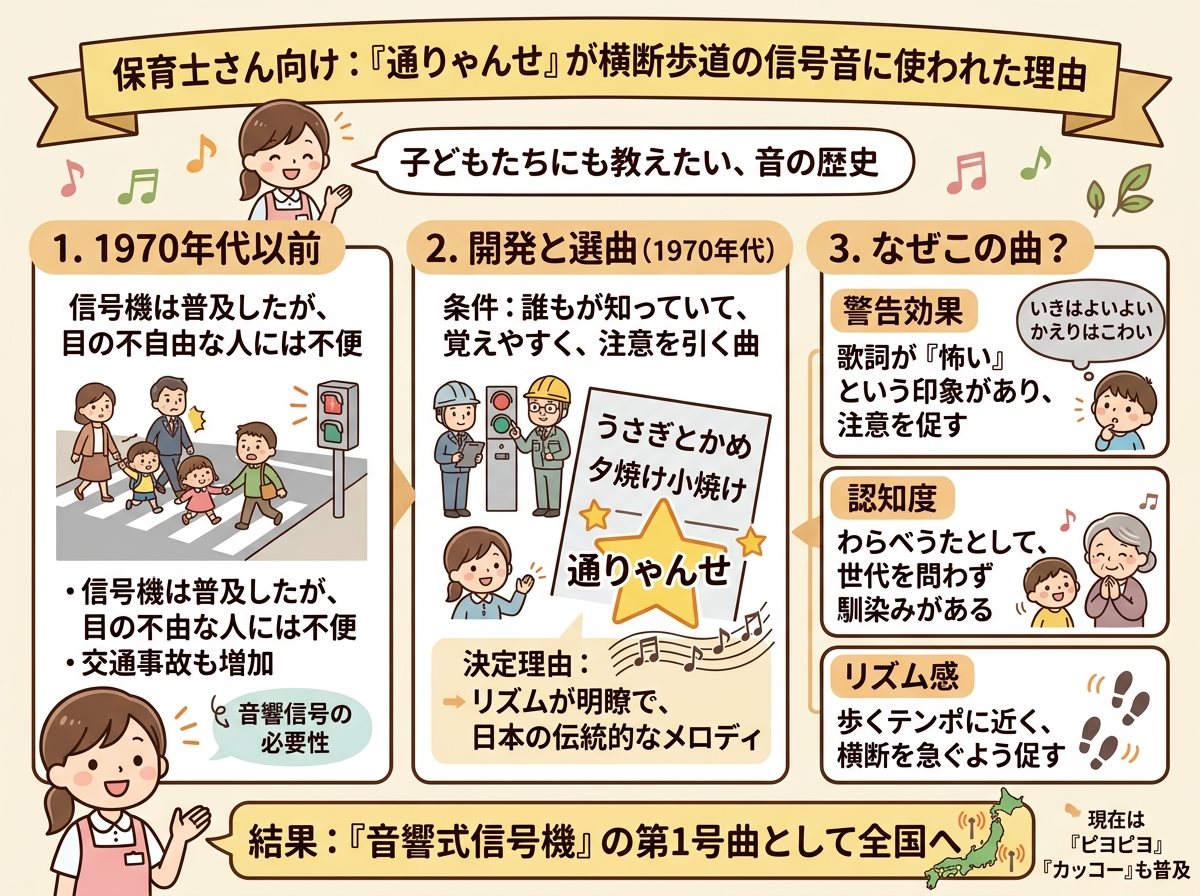 通りゃんせが横断歩道の信号音に使われた理由