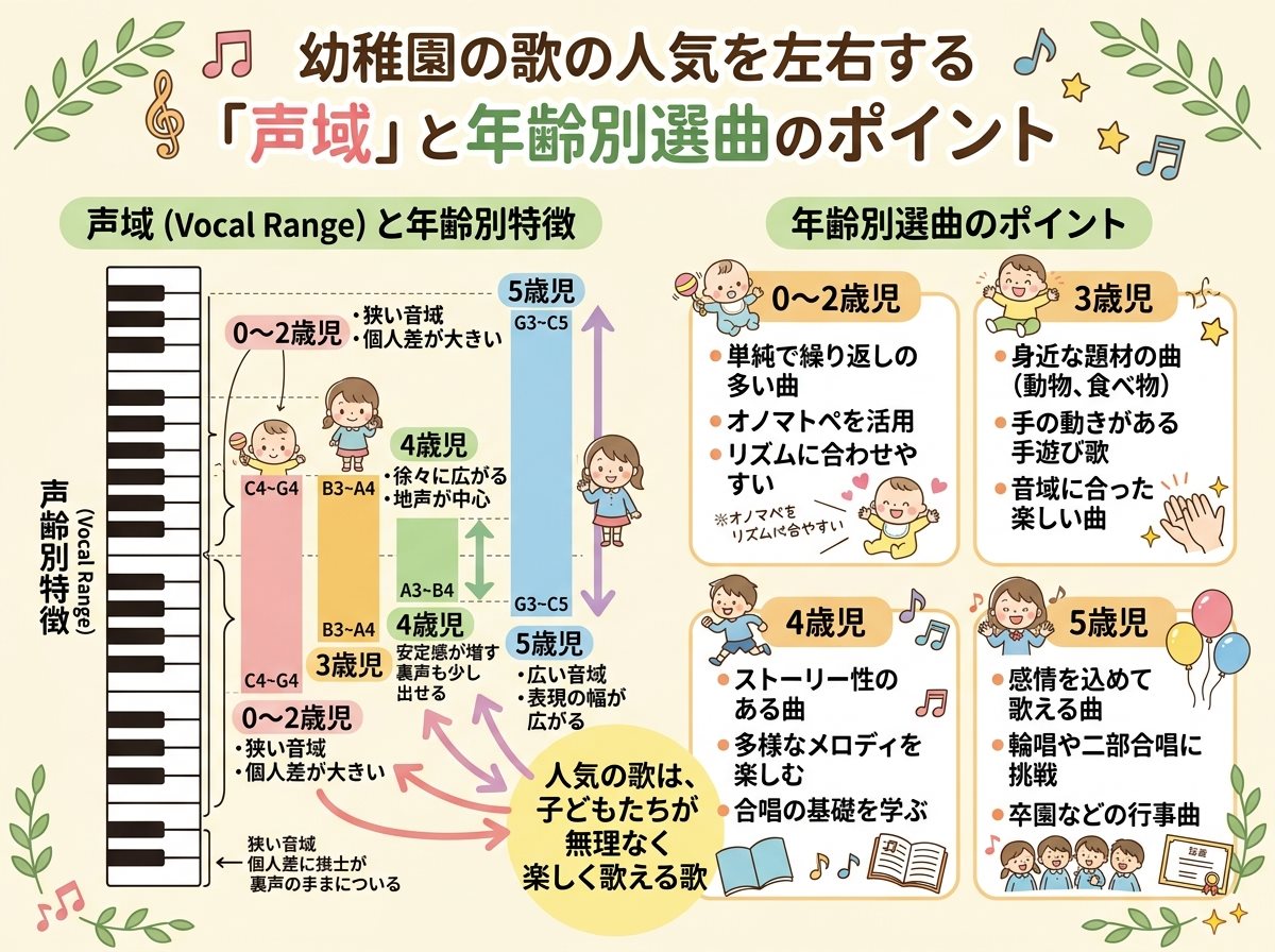 幼稚園の歌の人気を左右する「声域」と年齢別選曲のポイント