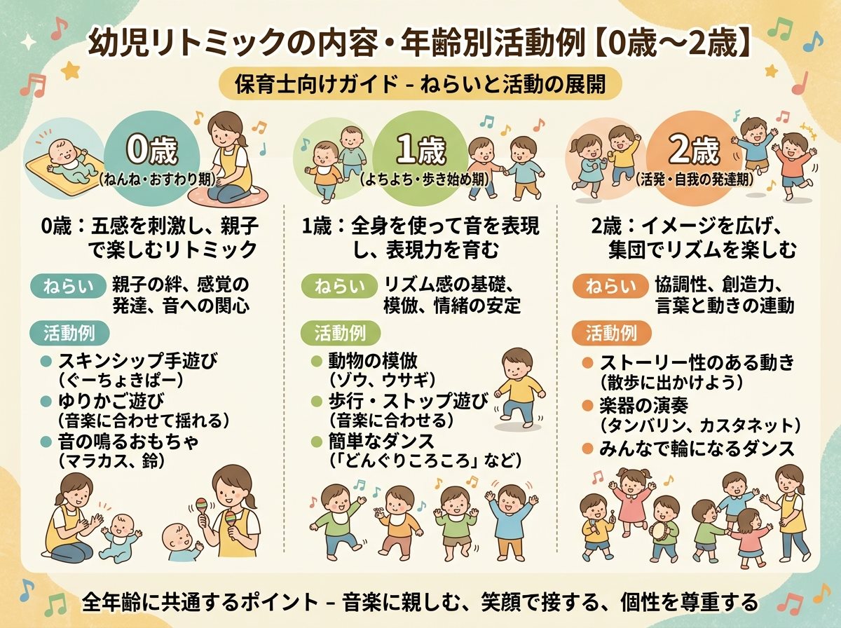 幼児リトミックの内容・年齢別活動例【0歳?2歳】